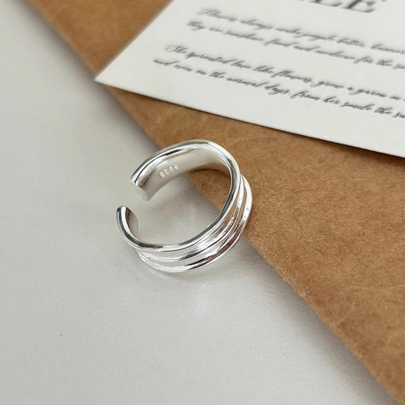 Wave Fold Ring, Minimalist Irregular Textured Open Ring