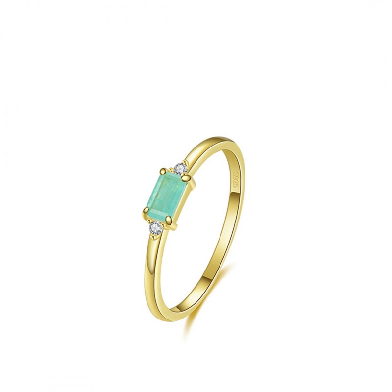 New Style Fashionable Simple Ring Simulated Aquamarine Paraiba