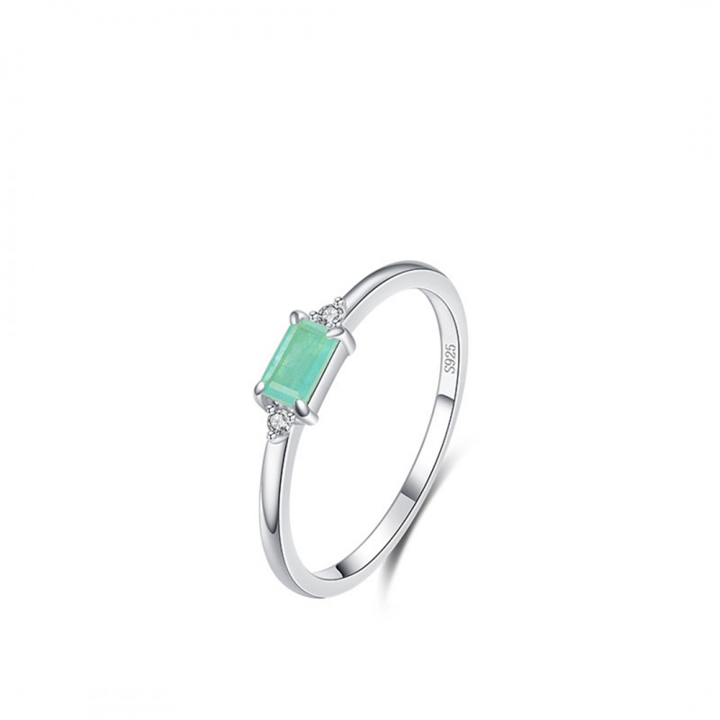 New Style Fashionable Simple Ring Simulated Aquamarine Paraiba