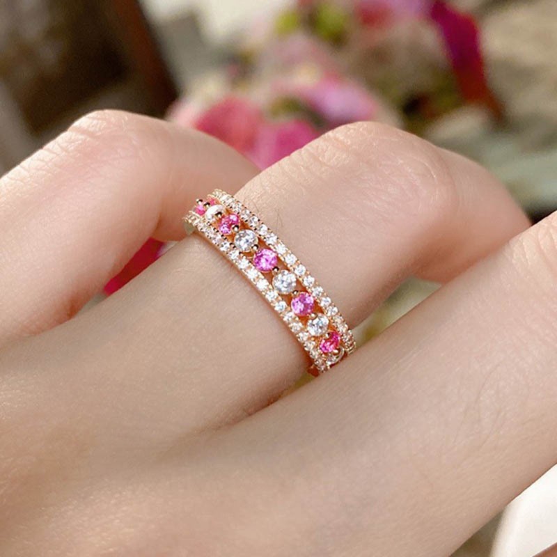 Colorful Diamond Band Women's Wedding 