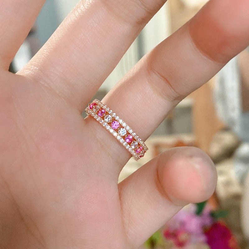 Colorful Diamond Band Women's Wedding 