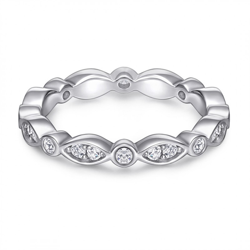 Full Diamond Wedding Ring Ladies Band