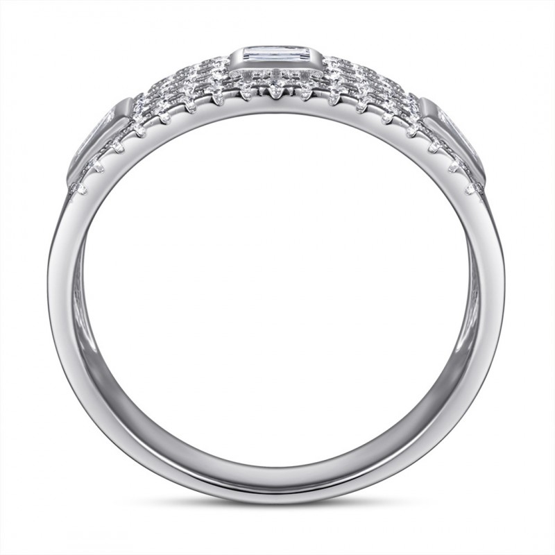 Wide Elegant Zirconia Women's Wedding Band