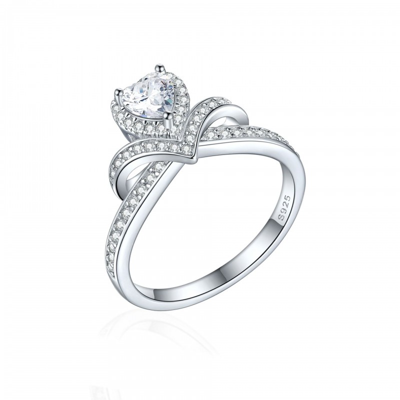 Crown Heart-Shaped Love Ring for Women Wedding Ring