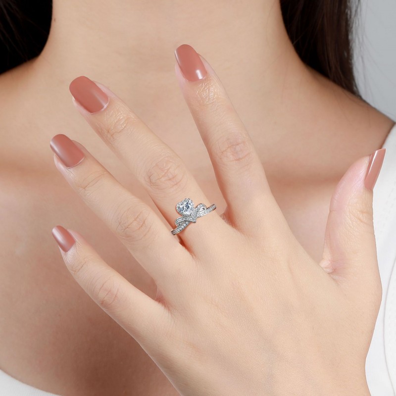 Crown Heart-Shaped Love Ring for Women Wedding Ring