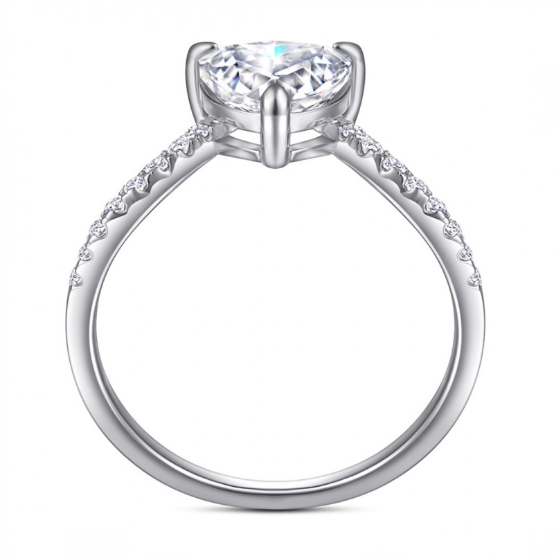 V-shaped Cubic Zirconia Stones for Women's Wedding Ring