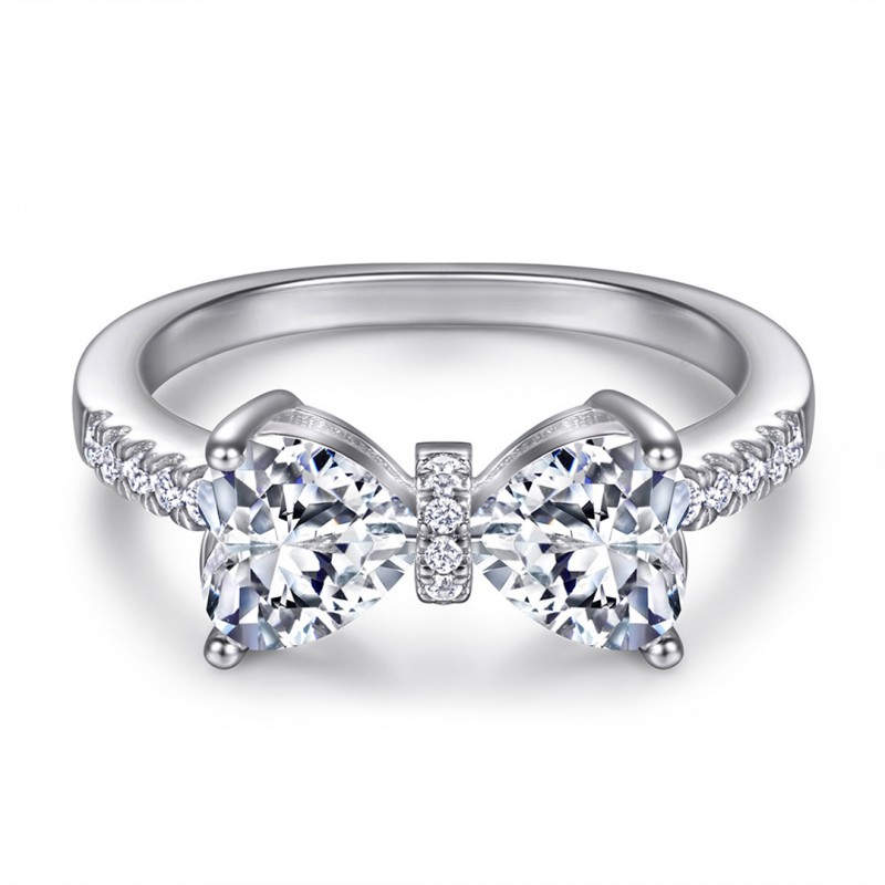 Butterfly Bow Cubic Zirconia Women's Wedding Ring