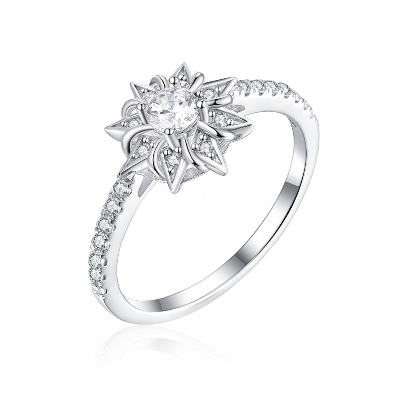 Frosted Cubic Zirconia Wedding Ring