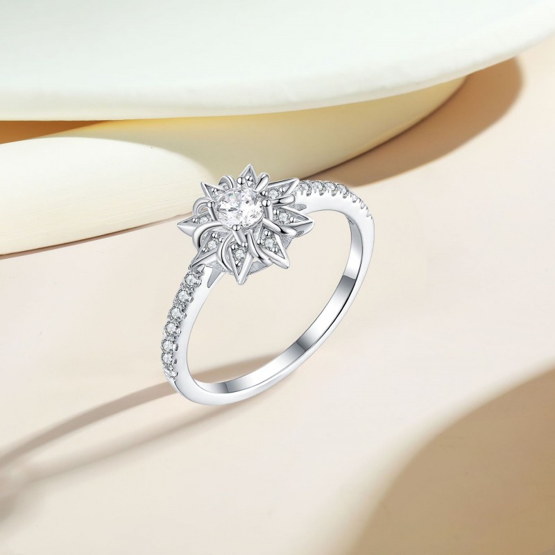 Frosted Cubic Zirconia Wedding Ring