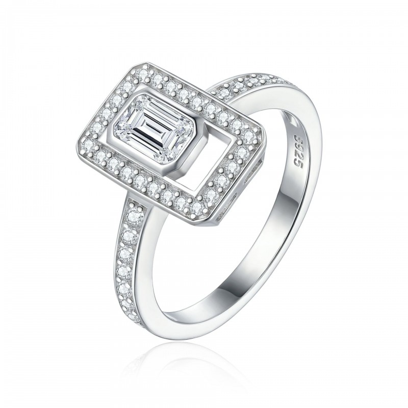 Square Cubic Zirconia Women's Ring Wedding Ring