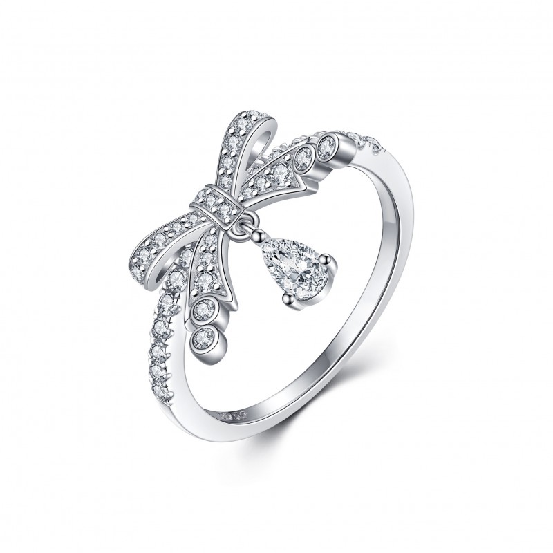 Bow Knot Ring Set with Cubic Zirconia for Women Wedding Ring