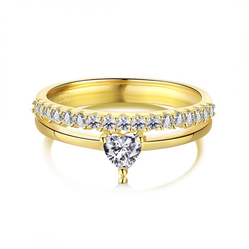 Fashion Ring Set with Cubic Zirconia Wedding Ring