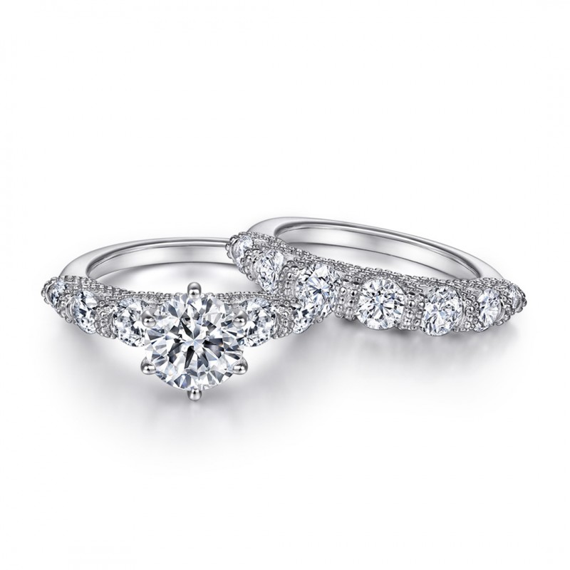 Set Ring Cubic Zirconia Wedding Ring