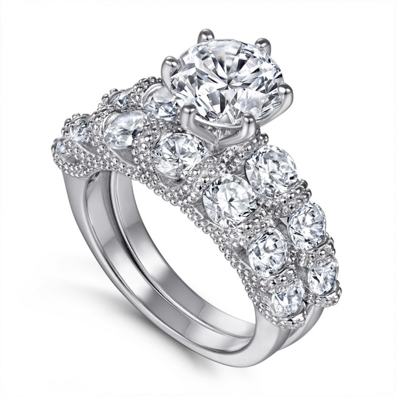 Set Ring Cubic Zirconia Wedding Ring