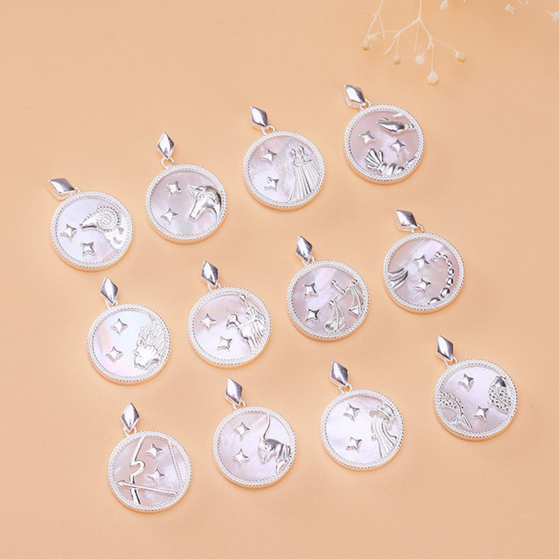 Natural Shell Twelve Constellations Pendant Pendant Accessories