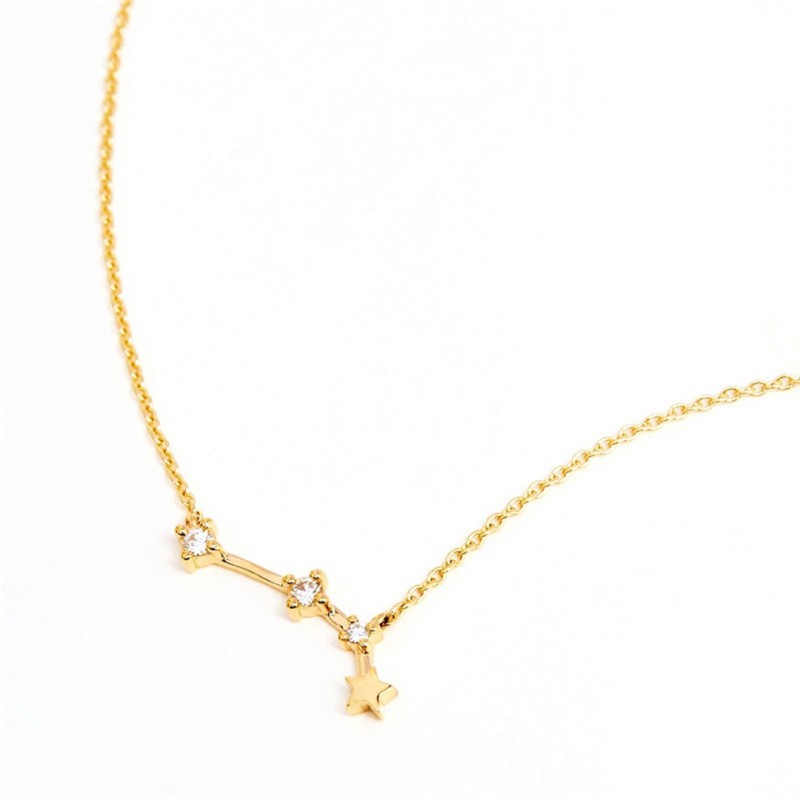 Twelve Constellations Star Diamond Collarbone Necklace